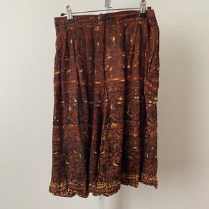 Mamta Rayon Boho Beachy Relaxed Lagenlook Earth Colors Culottes OS Brown